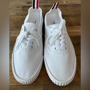 Thom Browne, White, Canvas Sneaker, Size 9. Brand New. Never worn.